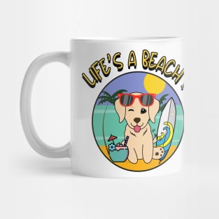 Life's a beach Golden Retriever Mug